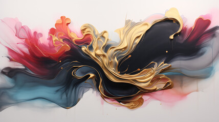 Multicolored background composition with abstract shape. Smooth liquid lines. 