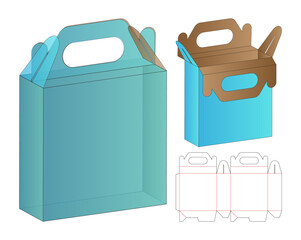 Sticker - Box packaging die cut template design. 3d mock-up