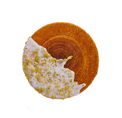 Wall Mural - Round Croissant with with white chocolate and pistachios