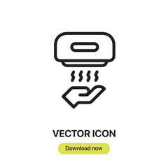 Fototapete - Hand Dryer icon vector. Linear-style sign for mobile concept and web design. Hand Dryer symbol illustration. Pixel vector graphics - Vector.	

