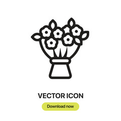Poster - Flower icon vector. Linear-style sign for mobile concept and web design. Flower symbol illustration. Pixel vector graphics - Vector.	
