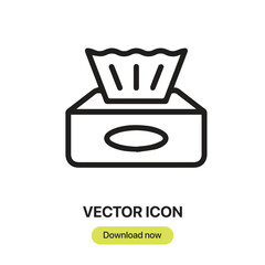 Fototapete - Tissue Box icon vector. Linear-style sign for mobile concept and web design. Tissue Box symbol illustration. Pixel vector graphics - Vector.	
