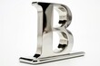 letter b, from polished metal, on white background