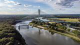 Fototapeta Niebo - Most Rędziński na rzece Odra