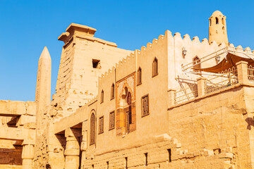 Wall Mural - Ancient Luxor Temple at sunset. Details.