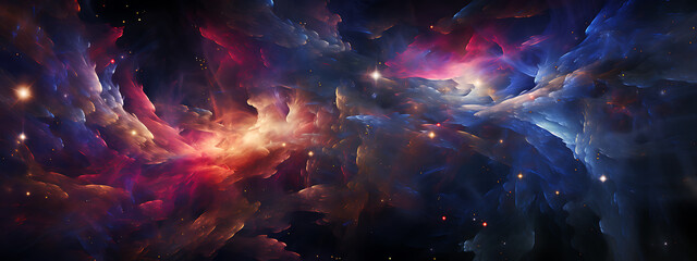 Wall Mural - Nebula galaxy background, cinematic lighning