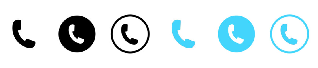 Phone icon set. Contact us. Telephone symbol. Vector illustration.