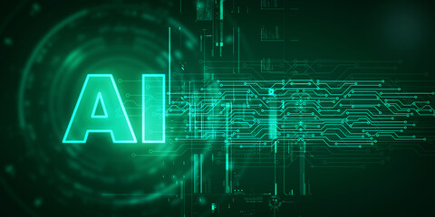 2d illustration Artificial Intelligence (AI) concept
