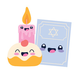 Wall Mural - hanukkah character party