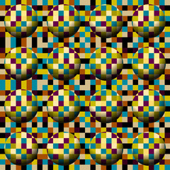Aufkleber - Geometric abstract pattern retro style. Seamless vector pattern.