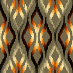 Poster - Seamless striped pattern in Aztec style. Folk embroidery.. Aztec ikat style. Seamless vector image. Thin lines