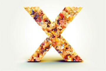 Wall Mural - letter x, mosaic style, on white background