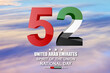 United Arab Emirates 52 National day. Greeting card for National Day. 2 December 2023