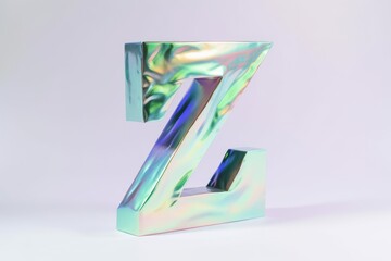 Wall Mural - letter z, holographic, on white background