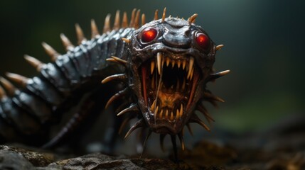 angry centipede monster background wallpaper ai generated image