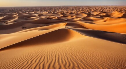 sunset in the desert, panoramic desert scene, sand in the desert, landscape in the desert