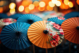 Fototapeta Dziecięca - Colorful umbrellas in the street. Selective focus.