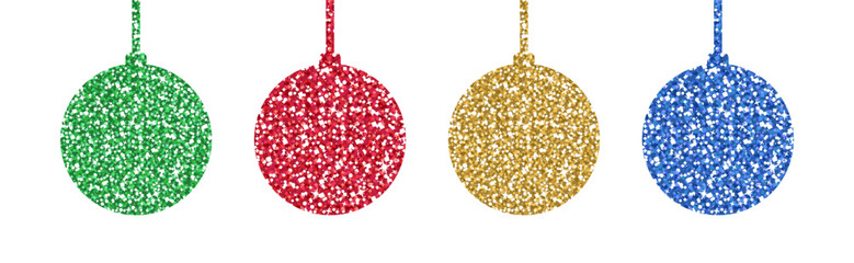 Wall Mural - Glitter Christmas balls vector illustration.