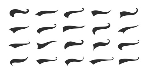 Wall Mural - swoosh & swooshes tails collection. swash tails. vector illustration