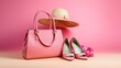 pink shoes and handbag 