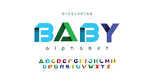 Baby Round Modern Alphabet. Dropped Stunning Font, Type For Futuristic Logo, Headline, Creative Lettering And Maxi Typography. Minimal Style Letters With Yellow Spot. Vector Typographic Design