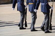 The Austere Step Of The Guards Of Prague Castle