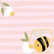 bee and flowers card