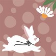 bunny with flowers card