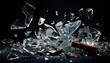 Shattered Reflections: A Pile of Broken Glass With a Cigarette Sticking Out