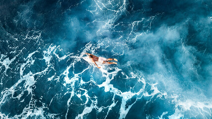 Canvas Print - Surfer in Deep Ocean Hawaii