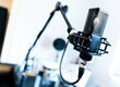 Professional studio microphone on stand