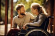 © Oscar - A disabled woman in a wheelchair with her caregiver