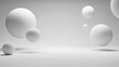 © Hanna - Abstract spheres round circles forms white background with white color light and empty blank space, spheres and circles background podium stage for products and design