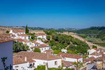 Sticker - Aerial view of Obidos town, Oeste region, Leiria District of Portugal