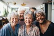 Portrait of a group of elderly seniors in nursing home