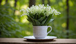 Lily of the Valley Adorned Cup - A Delicate Touch of Nature