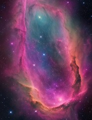 Wall Mural - Exploring the CosmoscGalaxy Pink Sparkling Stars Illuminating the Digital Sky