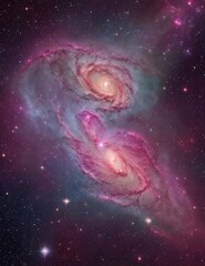 Wall Mural - Enchanting Cosmic Dreams Vibrant Galaxy Pink Sparkling Stars