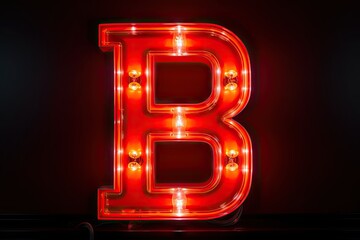 Neon light tube letter B