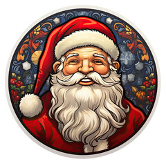 Wall Mural - Joyful Happy Santa Claus Cartoon Sticker