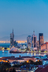 Poster - Night view of Zhanqiao skyline in Shinan District, Qingdao, Shandong, China