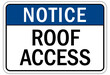 Roof safety warning sign and labels