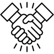 © Lihumstudio - Commitment Icon. Handshake Partnership Agreement Pictogram Graphic Illustration. Isolated Simple Line Icon For Infographic, App and Web Button.