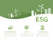 ESG Environment, Social and Governance Infographic Business Investment Analysis Model Socially responsible investment strategies. Vector illustration