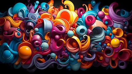 Wall Mural - Graffiti Galore Abstract background
