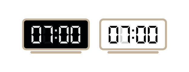 Wall Mural - digital clock on white background	