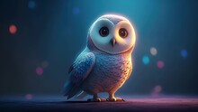 Cute Baby Owl. Created With Generative AI.