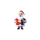 Fototapeta Na ścianę - Set of 3D cartoon character Santa Claus Marry Christmas happy smile dancing have fun, isolated on white and transparent background, ai generate PNG File