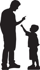 Wall Mural - Father and son silhouette vector illustration