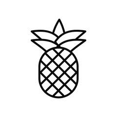 Canvas Print - Pineapple icon isolate white background vector stock illustration.